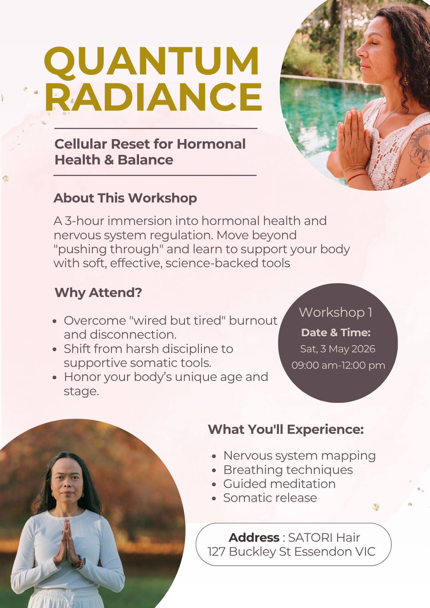 WORKSHOP 1: Quantum Radiance- Cellular Reset for Hormonal Health & Balance